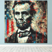 ABE LINCOLN 16E AMERIKAANSE PRESIDENT 12 CANVAS AFDRUK (Insitu (Houten vloer))