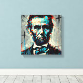 ABE LINCOLN 16E AMERIKAANSE PRESIDENT 2 CANVAS AFDRUK (Insitu (Houten vloer))
