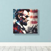 ABE LINCOLN 16E AMERIKAANSE PRESIDENT 3 CANVAS AFDRUK (Insitu (Houten vloer))