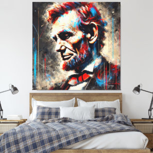 ABE LINCOLN 16E AMERIKAANSE PRESIDENT 5 CANVAS AFDRUK