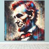 ABE LINCOLN 16E AMERIKAANSE PRESIDENT 5 CANVAS AFDRUK (Insitu (Houten vloer))