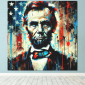 ABE LINCOLN 16E AMERIKAANSE PRESIDENT 8 CANVAS AFDRUK (Insitu (Houten vloer))