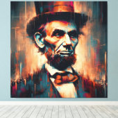 ABE LINCOLN 16E AMERIKAANSE PRESIDENT 9 CANVAS AFDRUK (Insitu (Houten vloer))