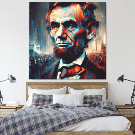 ABE LINCOLN 16E AMERIKAANSE PRESIDENT CANVAS AFDRUK (Insitu (Slaapkamer))