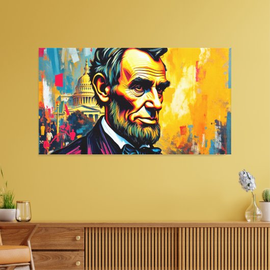 ABE LINCOLN 3 CANVAS AFDRUK (Insitu (Woonkamer))