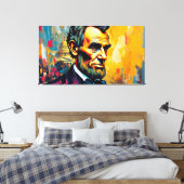 ABE LINCOLN 3 CANVAS AFDRUK (Insitu (Slaapkamer))