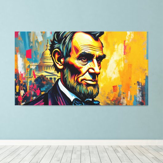 ABE LINCOLN 3 CANVAS AFDRUK (Insitu (Houten vloer))