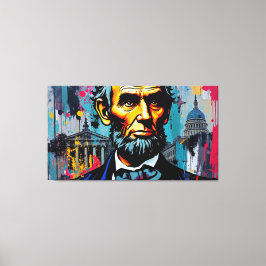 ABE LINCOLN 5 CANVAS AFDRUK