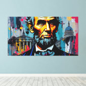ABE LINCOLN 5 CANVAS AFDRUK (Insitu (Houten vloer))