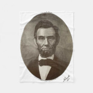 Abe Lincoln American President  Portret US Fleece Deken
