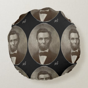 Abe Lincoln American President  Portret US Rond Kussen