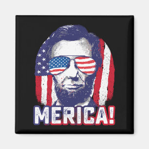 Abe lincoln amerika grappig 4 juli usa patriottisc magneet