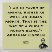 Abe Lincoln Animal Rights Quote Poster (Voorkant)