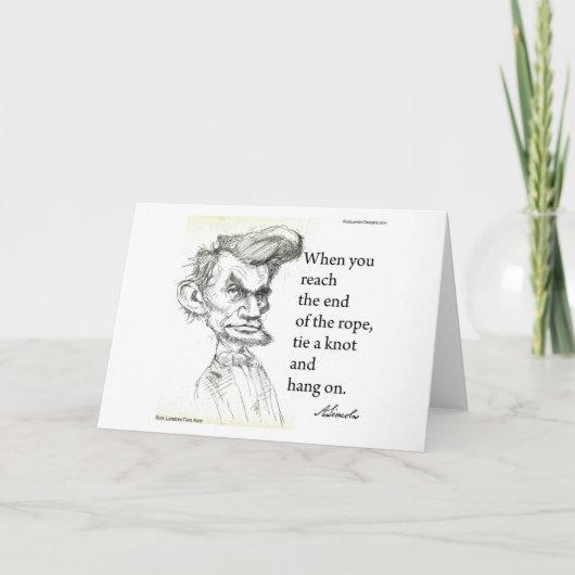 Abe Lincoln & beroemd citaat over het einde van he Kaart (Voorkant)