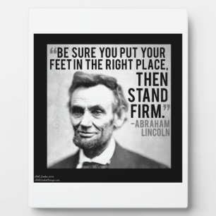 Abe Lincoln & "Blijf Standvastig" citaat Fotoplaat