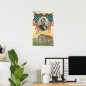 Abe Lincoln Cabin Vintage Poster (Thuiskantoor)