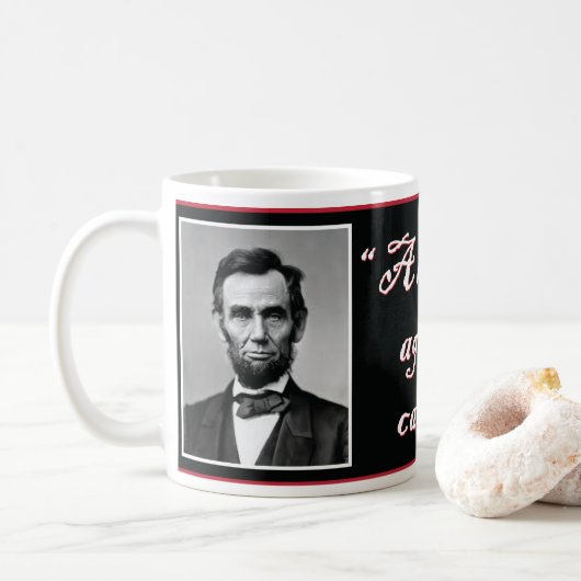 Abe Lincoln, een Parlement verdeeld over zichzelf Koffiemok (Met donut)