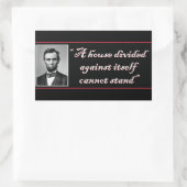 Abe Lincoln, een Parlement verdeeld over zichzelf Rechthoekige Sticker (Tas)