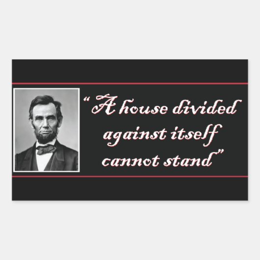 Abe Lincoln, een Parlement verdeeld over zichzelf Rechthoekige Sticker (Voorkant)