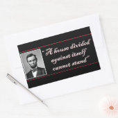 Abe Lincoln, een Parlement verdeeld over zichzelf Rechthoekige Sticker (Envelop)