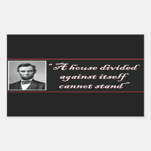 Abe Lincoln, een Parlement verdeeld over zichzelf Rechthoekige Sticker