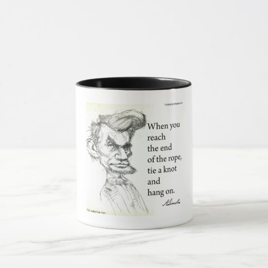 Abe Lincoln & "Einde van het touw" beroemde citaat Mok (Midden)