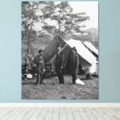 Abe Lincoln en A. Pinkerton slagveld Antietam Canvas Afdruk (Insitu (Houten vloer))