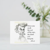 Abe Lincoln en het beroemde citaat "Stropdas A Kno Briefkaart (Staand voorkant)
