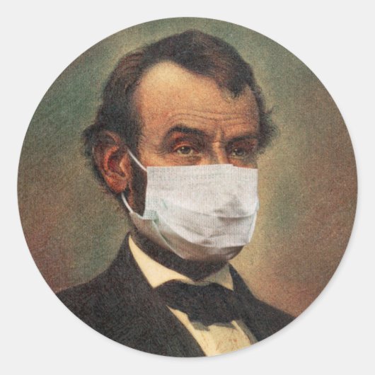 ABE LINCOLN FACE MASK Classic Round Sticker (Voorkant)