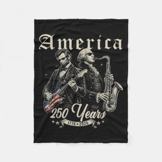 Abe Lincoln Founding Father Gitaar spelend Fleece Deken (Voorkant)