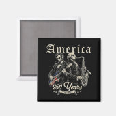 Abe Lincoln Founding Father Gitaar spelend Magneet (Voorkant / Achterkant)