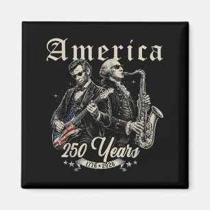 Abe Lincoln Founding Father Gitaar spelend Magneet