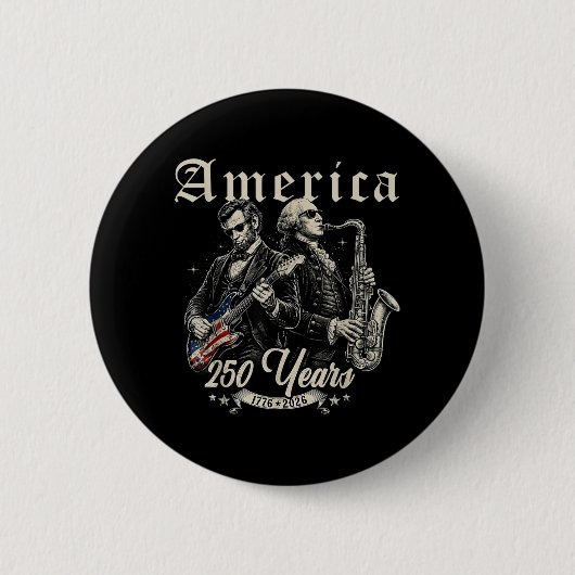Abe Lincoln Founding Father Gitaar spelend Ronde Button 5,7 Cm (Voorkant)