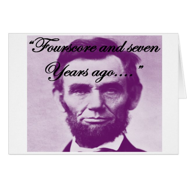 Abe Lincoln "Fourscore en zeven jaar geleden" (Voorkant Horizontaal)