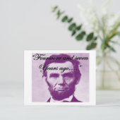 Abe Lincoln: "Fourscore en zeven jaar geleden" Briefkaart (Staand voorkant)