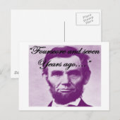 Abe Lincoln: "Fourscore en zeven jaar geleden" Briefkaart (Voorkant / Achterkant)