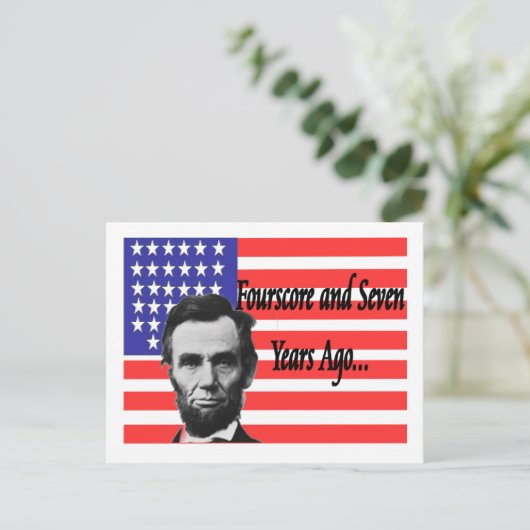 Abe Lincoln "Fourscore en zeven jaar geleden" Briefkaart (Staand voorkant)