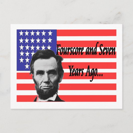 Abe Lincoln "Fourscore en zeven jaar geleden" Briefkaart (Voorkant)
