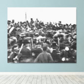 Abe Lincoln Gettysburg-toespraak: einde van de bur Canvas Afdruk (Insitu (Houten vloer))