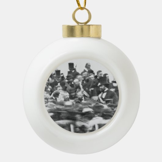 Abe Lincoln Gettysburg-toespraak: einde van de bur Keramische Bal Ornament (Voorkant)