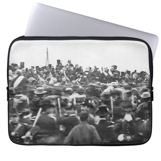 Abe Lincoln Gettysburg-toespraak: einde van de bur Laptop Sleeve (Voorkant)