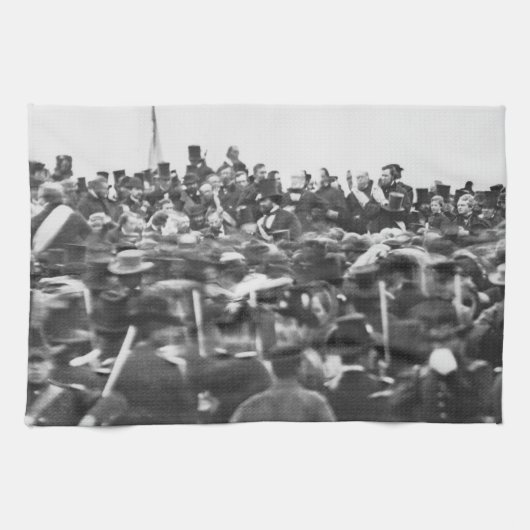 Abe Lincoln Gettysburg-toespraak: einde van de bur Theedoek (Horizontaal)