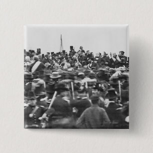 Abe Lincoln Gettysburg-toespraak: einde van de bur Vierkante Button 5,1 Cm