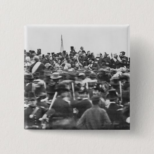 Abe Lincoln Gettysburg-toespraak: einde van de bur Vierkante Button 5,1 Cm (Voorkant)