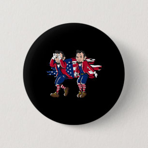 Abe Lincoln Griddy Amerikaanse vlag 4 juli Ronde Button 5,7 Cm