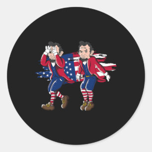Abe Lincoln Griddy Amerikaanse vlag 4 juli Ronde Sticker