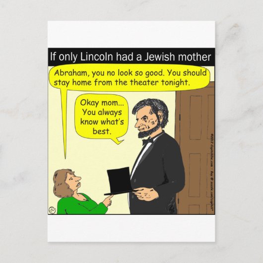 Abe Lincoln had een joodse moeder nodig - Cartoon Briefkaart (Voorkant)