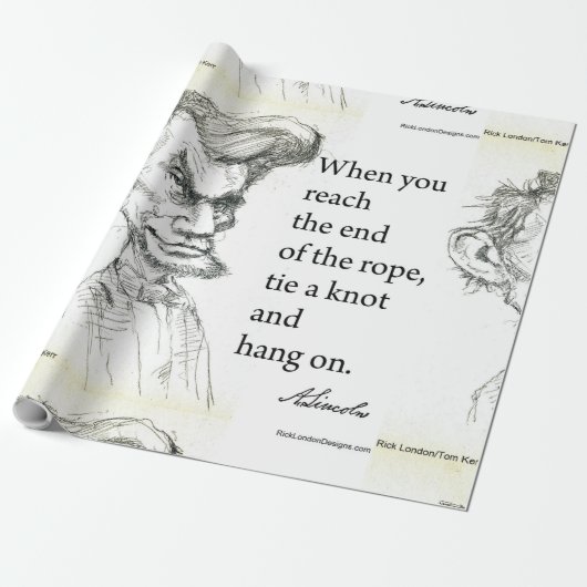Abe Lincoln & Hang op Tight Quote Cadeaupapier (Uitgerold)