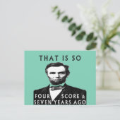 Abe Lincoln is zo'n vier Score en zeven jaar oud Briefkaart (Staand voorkant)