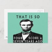 Abe Lincoln is zo'n vier Score en zeven jaar oud Briefkaart (Voorkant / Achterkant)